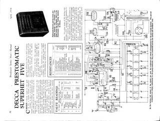 Decca PT AC Prestomatic schematic circuit diagram